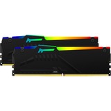 Kingston FURY DIMM 32 GB DDR5-5200 (2x 16 GB) Dual-Kit, Arbeitsspeicher schwarz, KF552C36BBEAK2-32, FURY Beast RGB, INTEL XMP, AMD EXPO