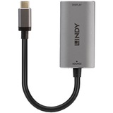 Lindy USB Konverter 8K60, USB-C Stecker > HDMI Buchse silber/grau, 11cm