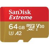 SanDisk Extreme 64 GB microSDXC, Speicherkarte UHS-I U3, Class 10, V30, A2