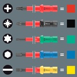 Wera Kraftform Kompakt VDE 18 Imperial 1 Tool Finder, 18-teilig, Schraubendreher rot/gelb, inkl. 2 Steckgriffe, VDE-Wechselklingen