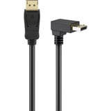 goobay Kabel DisplayPort Stecker 90° > DisplayPort Stecker, 8K / 144Hz schwarz, 5 Meter, 1 Stecker 90° nach unten abgewinkelt, 54 Gbit/s, DisplayPort 2.0 / 2.1