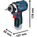 Bosch Akku-Drehschlagschrauber GDR 12V-105 Professional blau/schwarz, 2x Li-Ionen Akku 2,0Ah, in L-BOXX