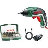 Bosch Akkuschrauber IXO 5, mit 32-teiligem Bit-Set grün/schwarz, Li-Ionen Akku 1,5Ah 3,6Volt