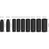 Bosch Professional PRO Impact Steckschlüsseleinsatz-Set 3/8", 9-teilig schwarz, tief