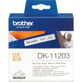 Brother Einzeletiketten schwarz auf weiß DK-11203, Schriftband 300 Etiketten, 17x87 mm