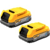 DeWALT Powerstack Akku, 18V 2er 1,7Ah gelb/schwarz, 2 Stück