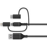 Otterbox USB 2.0 Kabel, USB-A Stecker > Micro-USB + USB-C + Lightning Stecker schwarz, 1 Meter