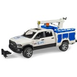 bruder 02509 RAM 2500 Service Truck mit Kran und Rundumleuchte, Modellfahrzeug 