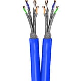 goobay Duplex-Netzwerkkabel Cat.7a S/FTP (PiMF) Dca blau, 50 Meter, doppelt geschirmt