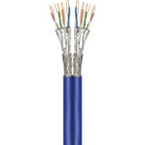 goobay Duplex-Netzwerkkabel Cat.7a S/FTP (PiMF) Dca blau, 50 Meter, doppelt geschirmt