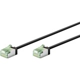 goobay Ultraflexibles Cat.8.1 Patchkabel slim, U/FTP schwarz, 0,5 Meter, extrakurze Stecker