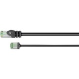 goobay Ultraflexibles Cat.8.1 Patchkabel slim, U/FTP schwarz, 0,5 Meter, extrakurze Stecker