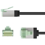 goobay Ultraflexibles Cat.8.1 Patchkabel slim, U/FTP schwarz, 0,5 Meter, extrakurze Stecker