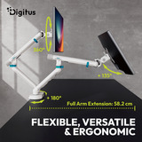 Digitus Dual Design Monitorhalterung, 2x 35", 2x 10 kg weiß