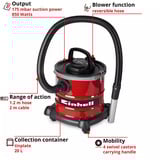 EINHELL TC-AV 2032 DW, Aschesauger rot/schwarz