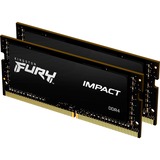 Kingston FURY SO-DIMM 32 GB DDR4-3200 (2x 16 GB) Dual-Kit, Arbeitsspeicher schwarz, KF432S20IBK2/32, Impact, INTEL XMP