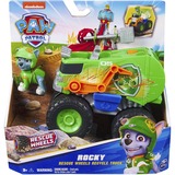 Spin Master Paw Patrol Rescue Wheels -  Rockys Recycling Monstertruck mit Geschoss-Abwurf und Rocky Hundefigur, Spielfahrzeug 