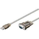 goobay USB 2.0 Adapterkabel, USB-A Stecker > Seriell RS-232 Stecker transparent, 1,5 Meter