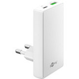 goobay USB-C/A PD GaN 90° Dual-Schnelladegerät weiß, 65 Watt