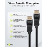 goobay Verbindungskabel DisplayPort 1.4 Stecker > DisplayPort Stecker schwarz, 3 Meter, 8K