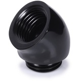 Alphacool Eiszapfen Winkeladapter 45° G1/4 AG auf G1/4 IG - schwarz, Verbindung schwarz