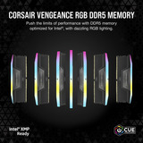 Corsair DIMM 32 GB DDR5-6000 (2x 16 GB) Dual-Kit, Arbeitsspeicher schwarz, CMH32GX5M2B6000C38, Vengeance RGB, INTEL XMP