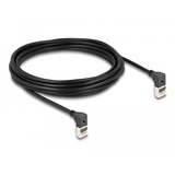DeLOCK Patchkabel RJ-45 Cat.6a S/FTP, Slim 90° gewinkelt schwarz, 5 Meter, nach unten abgewinkelte Stecker
