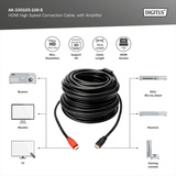 Digitus HDMI High Speed Kabel, mit Verstärker schwarz/rot, 10 Meter