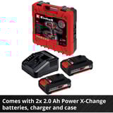 EINHELL Power X-Change Akku-Schlagbohrschrauber TE-CD 18/48 Li, 18Volt schwarz, 2x Li-Ionen Akku 2,0Ah
