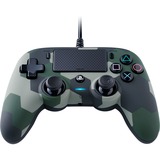 Nacon Wired Compact Controller, Gamepad tarnfarben/grün, PlayStation 4, PC
