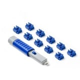 SMARTKEEPER ESSENTIAL RJ45 Port Lock (NL03) + Lock Key Basic (U03), Einsteckschloss Farbcode Dunkelblau, 10 Stück + 1 Schlüssel