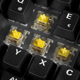 Sharkoon SKILLER SGK50 S2 Wood PBT, Gaming-Tastatur holz/schwarz, DE-Layout, Gateron G Pro 3.0 Yellow