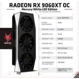 XFX Radeon RX 9060 XT Mercury OC, Grafikkarte schwarz, RDNA4, GDDR6, 2x DisplayPort, 1x HDMI 2.1