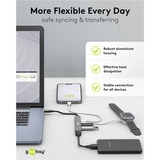 goobay Slim 5-Port USB-Hub USB-C™ auf USB-C/USB-A USB 3.2 Gen1 grau