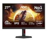 AOC AGON 27G4ZR, Gaming-Monitor 68.6 cm (27 Zoll), schwarz (matt), FullHD, Fast-IPS, HDMI, DP, E-Sport Monitorständer, 240Hz Panel