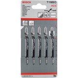 Bosch Stichsägeblatt T 119 BO Basic for Wood, 83mm 5 Stück