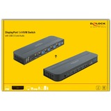 DeLOCK DP 1.4 KVM Switch - 8K 30Hz mit SB 3.2 Gen 1, KVM-Switch schwarz