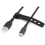 Digitus USB 2.0 Silikon-Anschlusskabel USB-A > USB-C schwarz, 1 Meter, PD, Laden mit bis zu 60 Watt