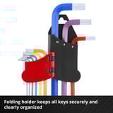 EINHELL Innensechskantschlüssel-Set farbig, 9-teilig, Schraubendreher 