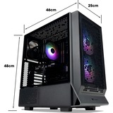 Thermaltake Toughline Air C300A, Gaming-PC schwarz/transparent, Windows 11 Home 64-Bit