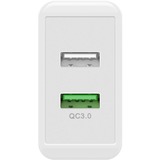 goobay Dual-USB Schnellladegerät QC3.0 28W weiß