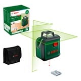 Bosch Heimwerken & Garten Kreuzlinienlaser AdvancedLevel 360 grün/schwarz, grüne Laserlinien, Reichweite Ø 24 Meter