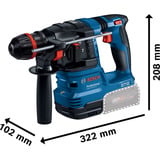 Bosch Professional Akku-Bohrhammer GBH 18V-22 X Professional solo, 18Volt blau/schwarz, ONECHUCK, ohne Akku und Ladegerät