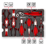 EINHELL Werkzeug-Pad Zangen, in E-Case-Einleger, Zangen-Set 9-teilig