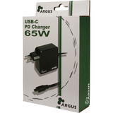 Inter-Tech Ladegerät Argus PD-2065, USB-C Charger schwarz, 1,80m Kabel, PD 3.0, 65 Watt