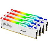 Kingston FURY DIMM 64 GB DDR5-5200 (4x 16 GB) Quad-Kit, Arbeitsspeicher weiß, KF552C40BWAK4-64, FURY Beast RGB, INTEL XMP