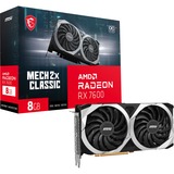 MSI Radeon RX 7600 Mech 2X Classic OC, Grafikkarte RDNA 3, GDDR6, 3x DisplayPort, 1x HDMI 2.1