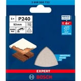 Bosch Professional Expert M480 Netzstruktur-Schleifblatt 93mm, K240 5 Stück, für Deltaschleifer