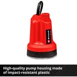 EINHELL Akku-Klarwasserpumpe GE-SP 18 LL Li - Solo, Tauch- / Druckpumpe rot/schwarz, ohne Akku und Ladegerät