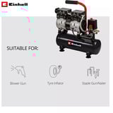 EINHELL Kompressor TE-AC 6 Silent rot/schwarz, 550 Watt